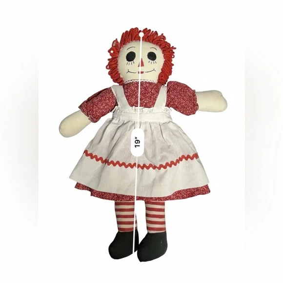 Handmade Raggedy Ann Style Cloth Doll 19” Soft Doll - Picture 2 of 6